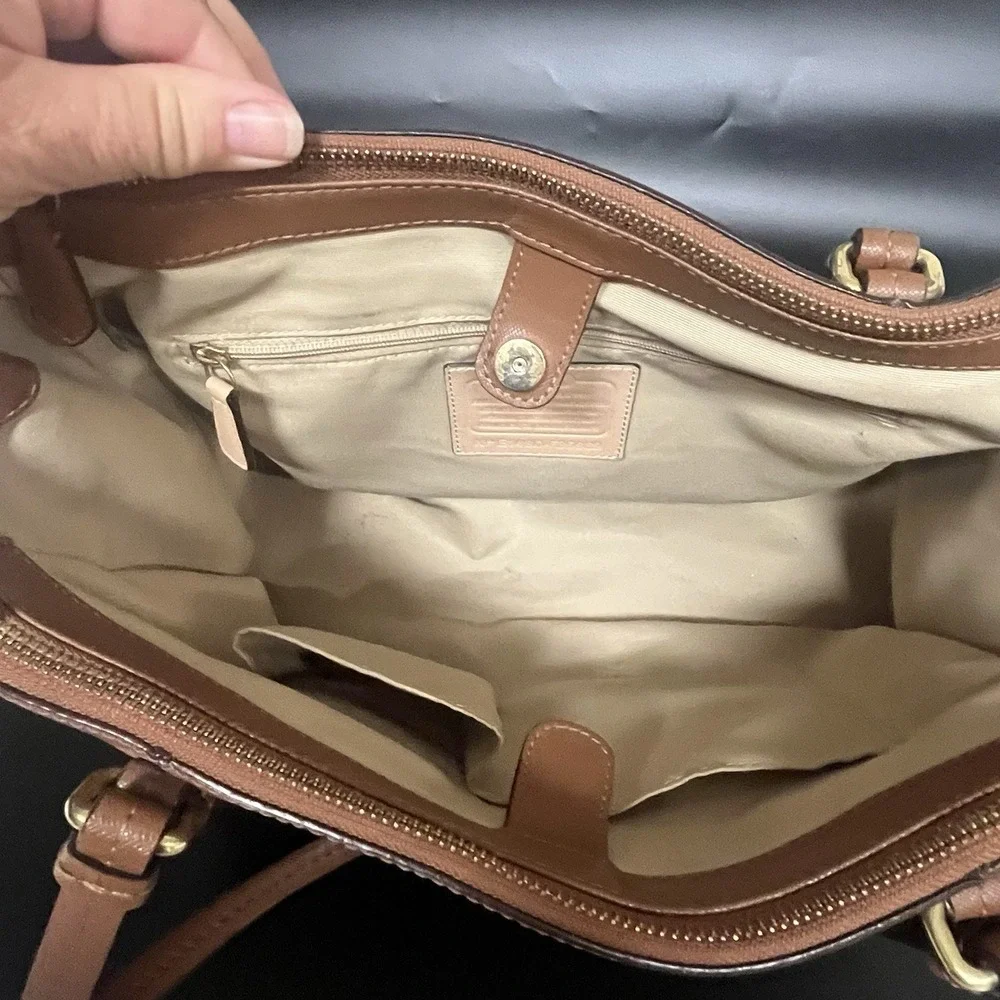 Coach Peyton Jordan Double Zip Carryall Handbag Tote 13